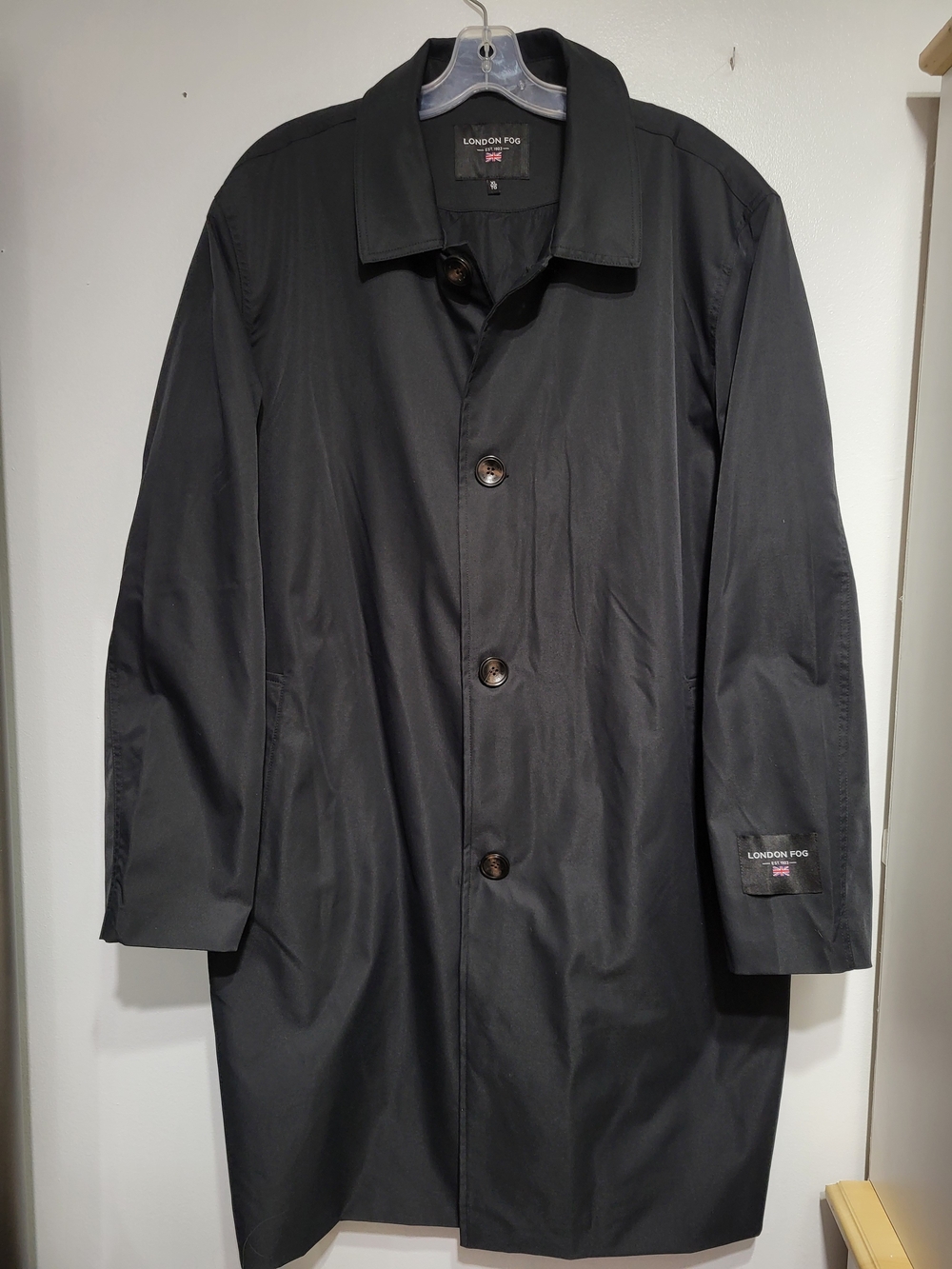 London Fog Men’s Black Single-Breasted Trench Coat